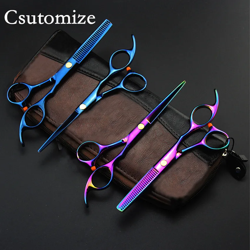 

Customize japan 440c 6 / 5.5 inch cut hair scissors make up thinning barber tools cutting shears makas hairdressing scissors set