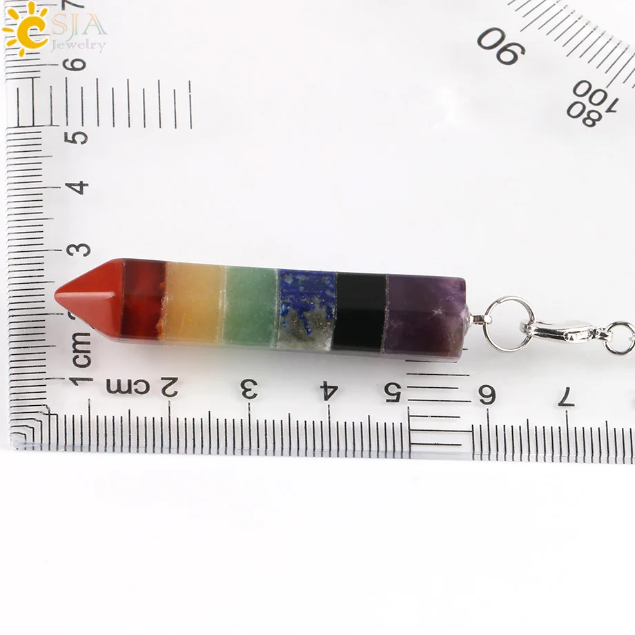 CSJA 2017 Радужный 7 Чакр натуральный драгоценный камень бусины цепочка шестигранная