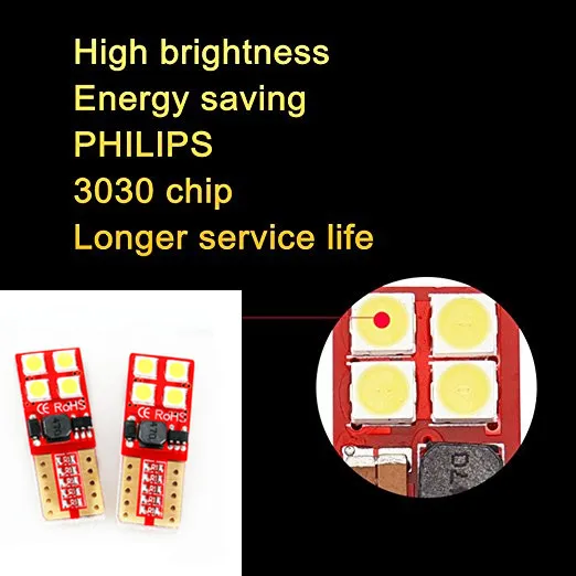 2x T10 led W5W Canbus IC драйвер 12В 24В Светодиодная лампа светильник лампы 3030 SMD авто