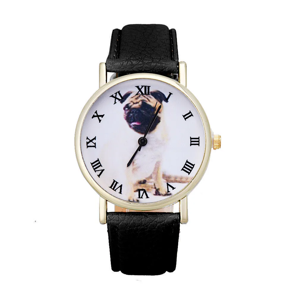 Часы dames horloges Dog нового дизайна часы с изображением мопса Женские кварцевые