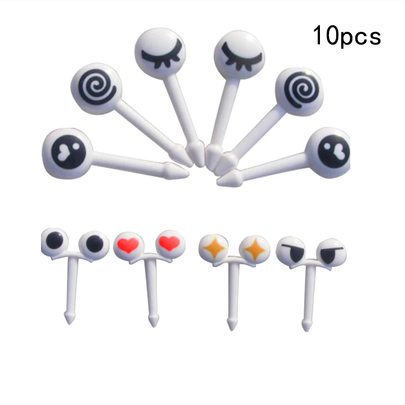 10pcs eye Cobee 6/10 шт. животных Тип Bento Еда фрукты выбирает вилки Коробки для обедов дома Кухня Декор питания не Закладка для книги - Цвет: 10pcs eye