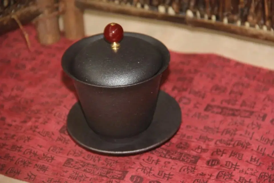 Китайский чайный сервиз gaiwan грубая керамика ручная черная Модель King kong черный