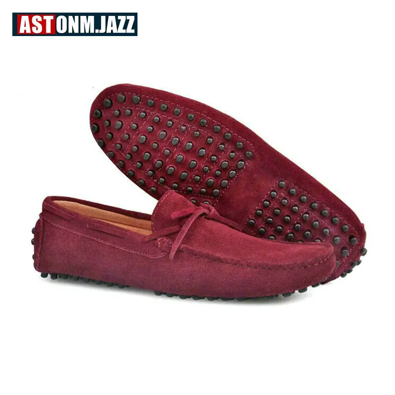 Branded Men's Suede Penny Loafers Breathable Driving Shoes Slip-on Boat For Men Fashion Flat Casual Loafer | Обувь