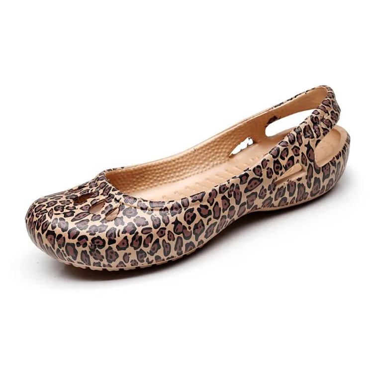 golden leopard Женская модная обувь; сандалии; Милая прозрачная обувь; женские повседневные сандалии; женская пляжная обувь из пластика; W5-9 - Цвет: golden leopard