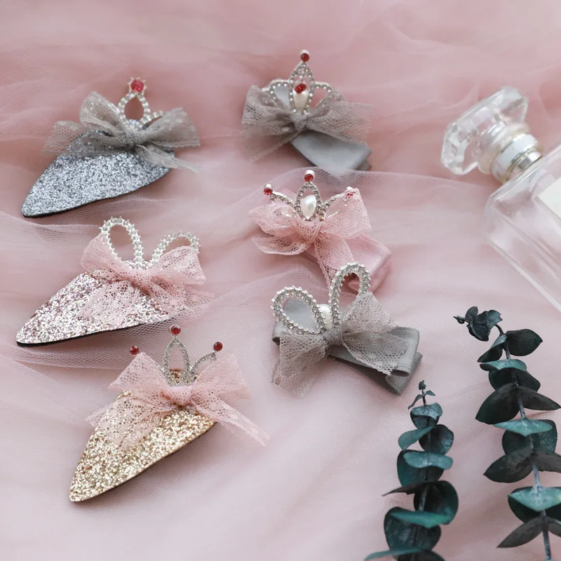 Симпатичные Кружева Лук knotCrystal Жемчуг Корона зажим для волос заколки День