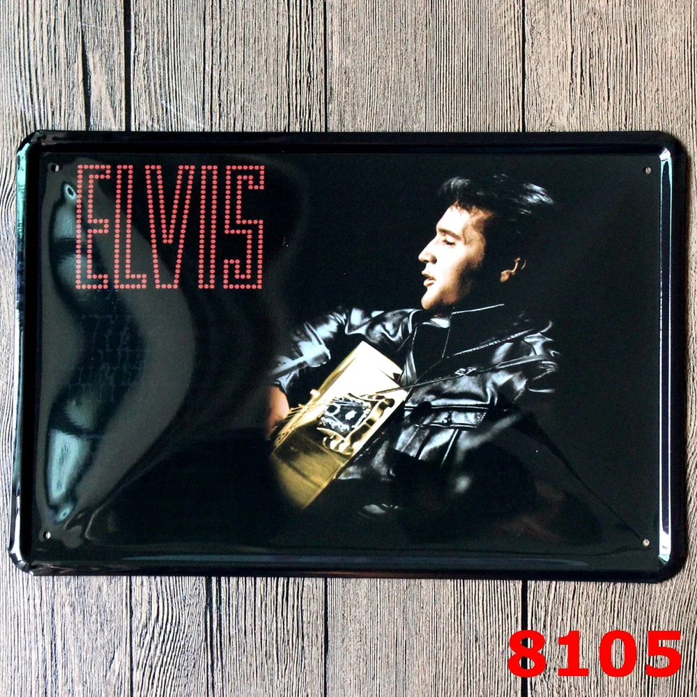 Elvis Presley Sign Logo Plaque Vintage Metal Painting Wall Sticker Iron Board Decorative Plates Poster Wholesale 20X30 CM | Дом и сад