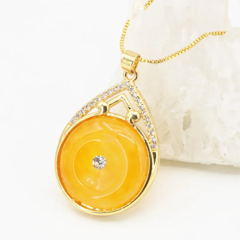 Подвески из камня подвеска цепь Круглый Круг ожерелья и кулоны 23х32мм натуральные