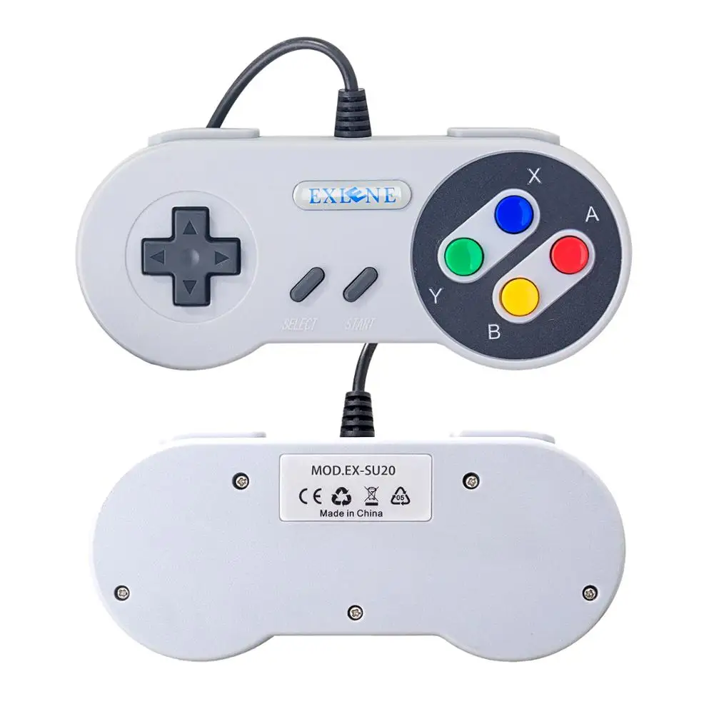 Exlene Snes USB контроллер супер классический геймпад Snes джойстик с 3 м кабелем для ПК Windows Ubuntu Raspberry Pi 3 Retropie sega