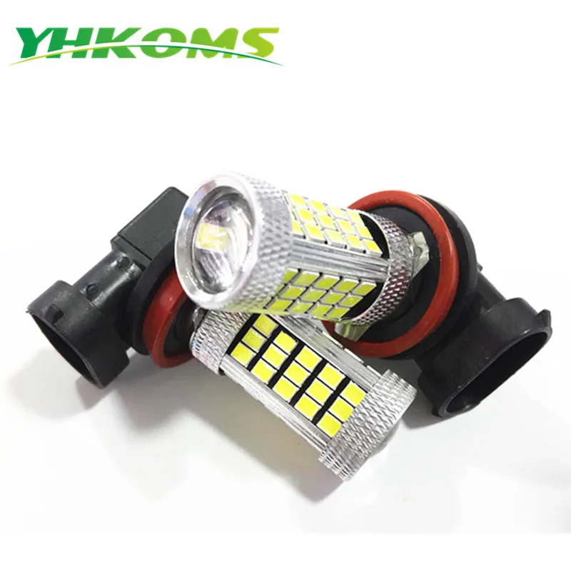 YHKOMS H11 Противотуманные фары светодиодные лампы 50 Вт яркие SMD чипы 2835 H8 H9 лампа с