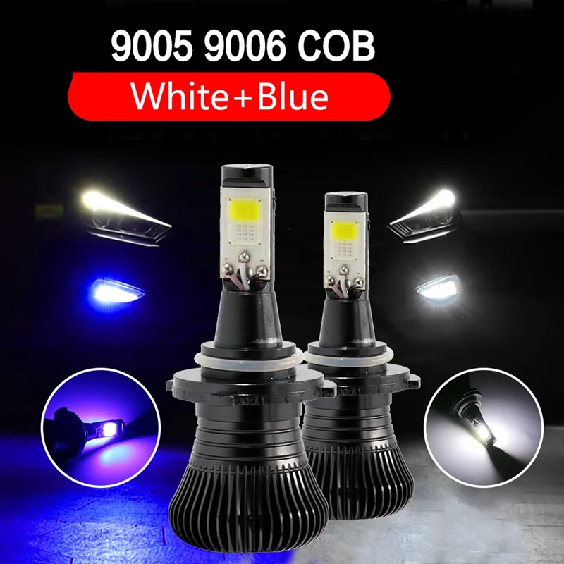 

New Dual Color Super Brighter H1 H4 H7 H11 9005 H3 Car Auto Fog Driving Head LED Light Lamps Bulb white yellow blue ice blue
