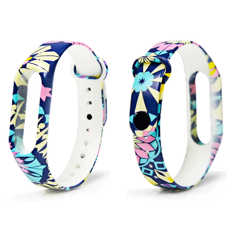 Ремешок силиконовый для mi band 2 модный разноцветный браслет с различными цветами