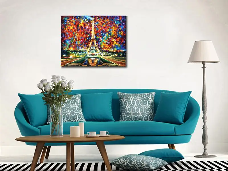 Современное искусство ручной работы Эйфелева башня моих мечт палитра ножей