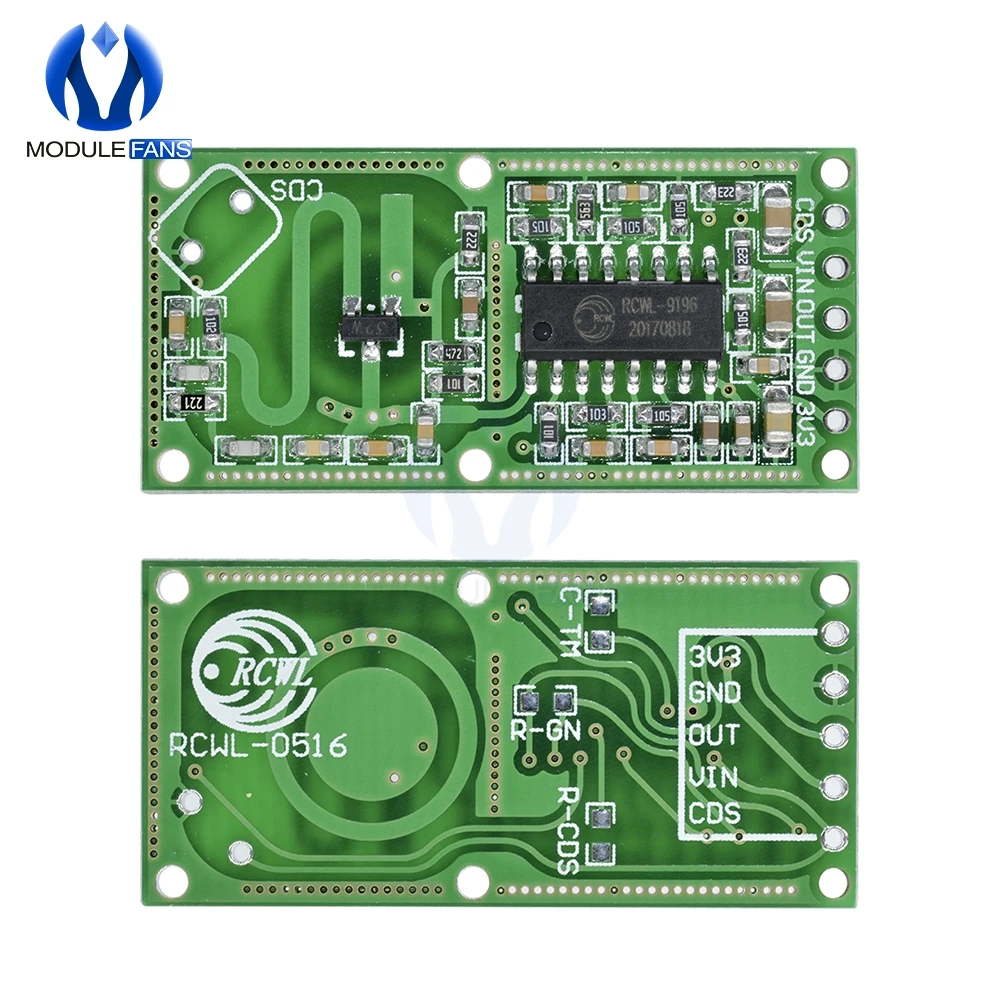 5Pcs RCWL-0516 RCWL 0516 Microwave Radar Sensor Human Sensor Body Sensor Module Induction Switch Module Output 3.3V