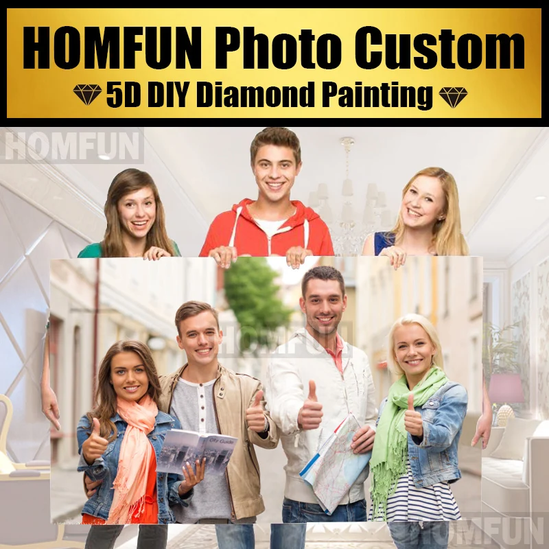 HOMFUN фото на заказ алмазная живопись вышивка крестиком полностью квадратные