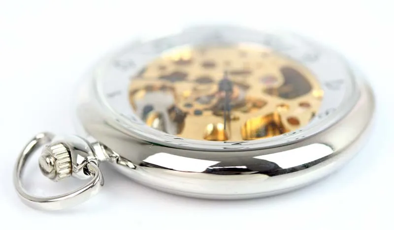 Оптовая продажа антикварные Механические карманные часы с кожаным мешком