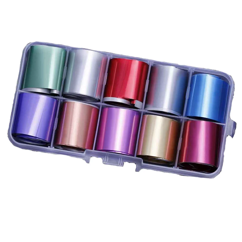 

2.5cm*100cm New Nail Art Foil Wraps Transfer Glitter Stickers Nail Art DIY Accessories 10 PCS Nail Foil Dusty Rose Pink Gold