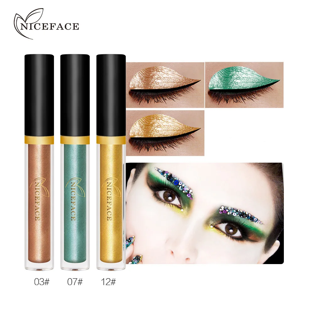 NICEFACE 3 шт./компл. тени для век блеск Жидкий Макияж Тени матовые Крем против