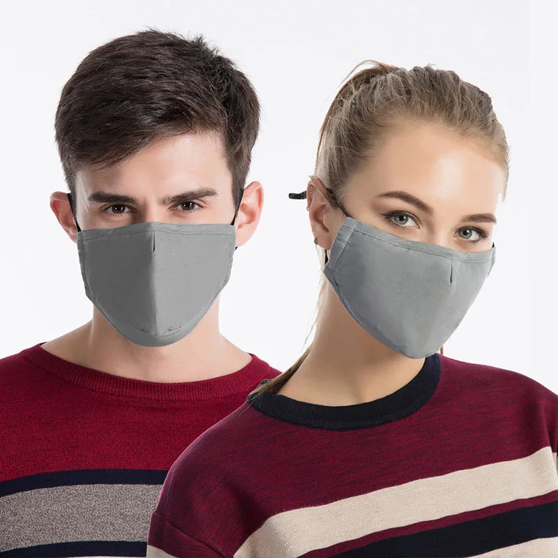 1pc gray Корейская маска для рта, хлопок, унисекс, маска для лица с угольным фильтром, РМ2, 5, против гриппа, туман, медицинский респиратор, черная маска для рта - Цвет: 1pc gray