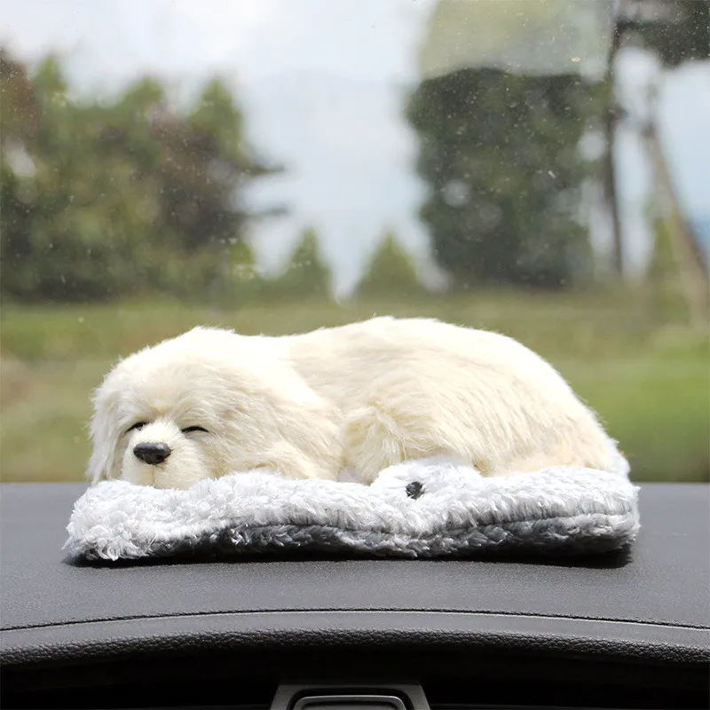 Golden Retriever Автомобильный орнамент милый имитирующий плюшевый спальный собачий Кот Игрушка бамбуковый уголь мешок очиститель воздуха украшение креативный освежитель воздуха подарок - Название цвета: Golden Retriever