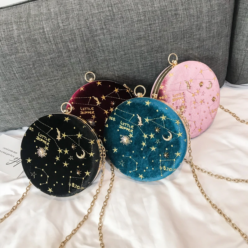 Звездное небо круговой Мода шерсть для женщин сумка кожа Crossbody курьерские Сумки