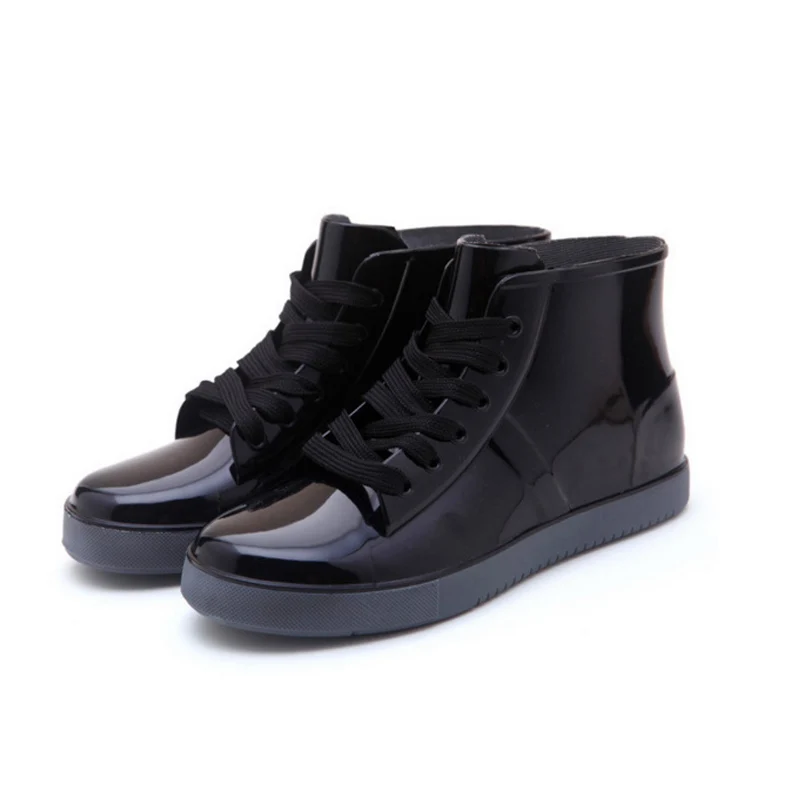 DADIJIER модные брендовые женские ботинки на шнуровке сапоги для дождя однотонные