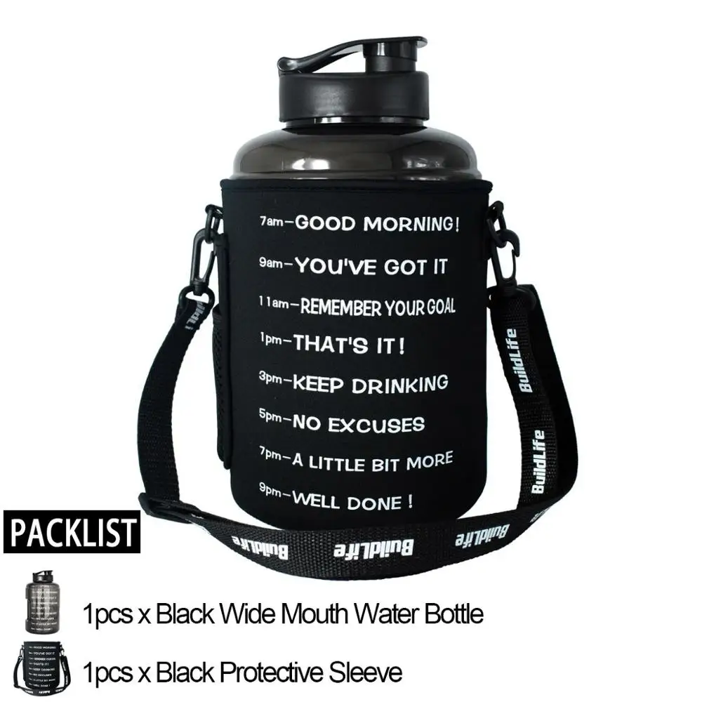 Wide Mouth with Bag Quifit 2.2L 2.5L 3.78L сумка пакет рукав чехол Перевозчик с плечевым ремнем для галлонов спорта бутылки воды питьевой кувшин Тренажерный зал Спорт - Цвет: Wide Mouth with Bag