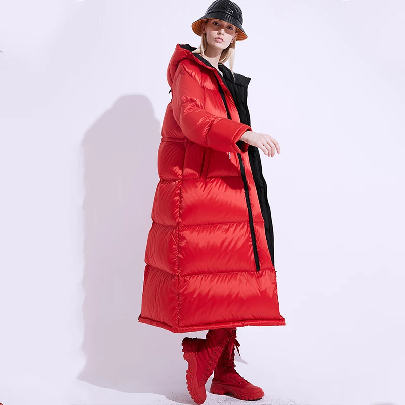 Белый пуховик на зиму и осень женский длинный теплая Модная парка женская