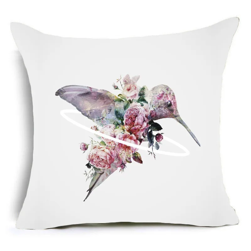 Креативная Подушка розовый Фламинго Колибри Полиэстеровая подушка крышка