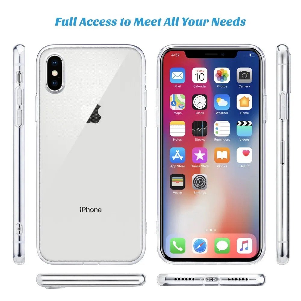500 шт. прозрачный Защитный чехол для iPhone XS Max X XR 8 Plus 7 6 S 5 SE телефона ультра тонкий