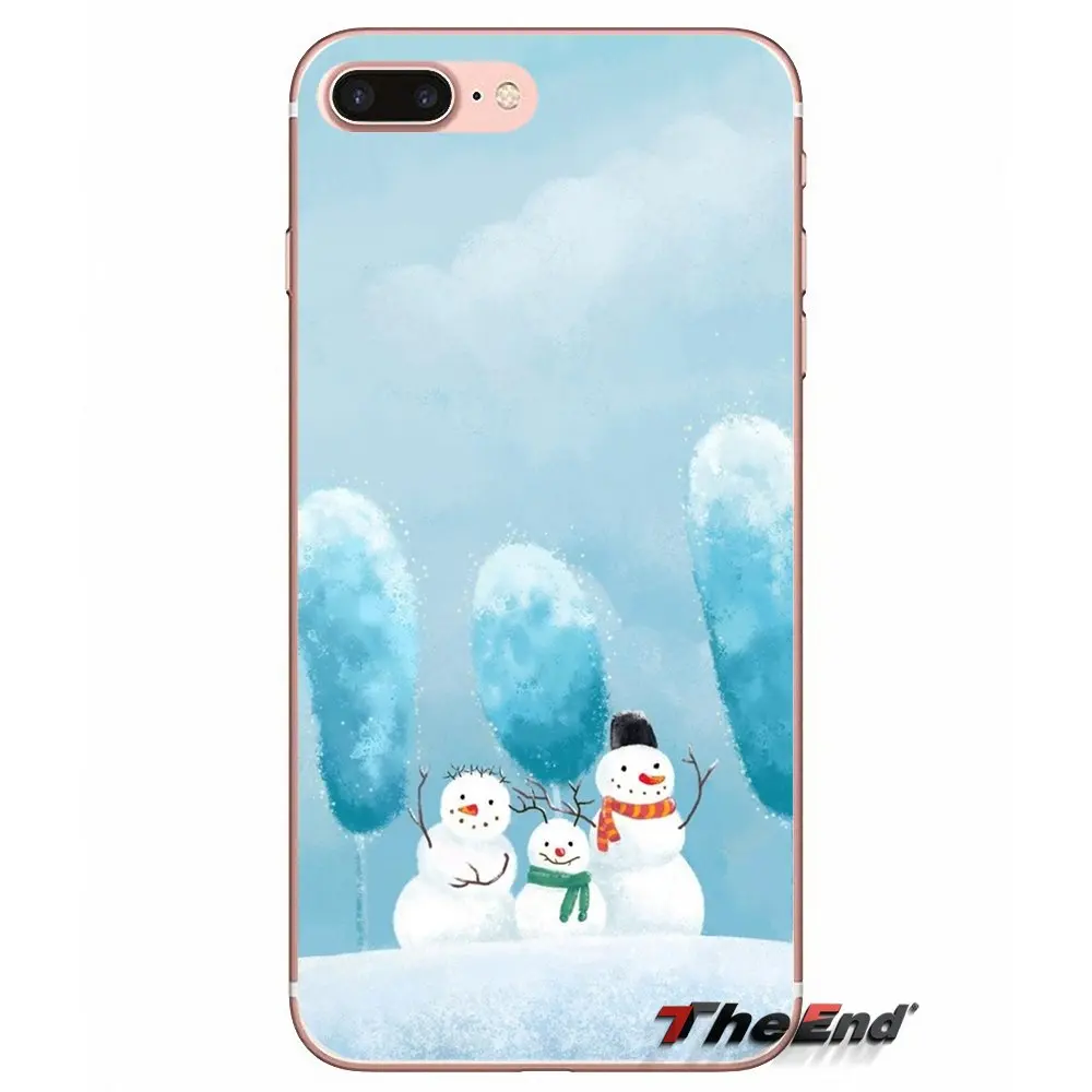 Для huawei G7 G8 P7 P8 P9 Lite Honor 4C 5X 5C 6X Коврики 7 8 9 Y3 Y5 Y6 II 2 Pro 2017 Kawaii праздники Снеговики