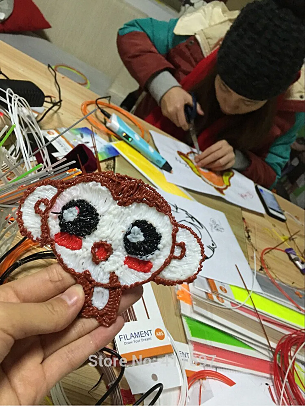 Dewang завод магия 3d pen светодиодный экран+ 200 м 20 цвет линейный ноак накаливания ес/au/сша/ua зажигания 3d принтеры ручка