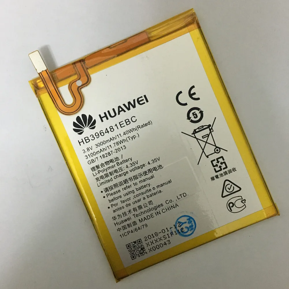 Оригинальный аккумулятор HB396481EBC литий ионный для телефона Huawei ASCEND G7 PLUS HONOR 5X G8 G8X RIO