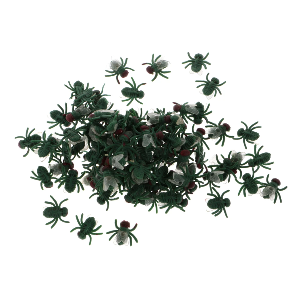 Новинка 100 шт. шутки Забавные игрушки приколы резиновые мухи Хэллоуин шукинг