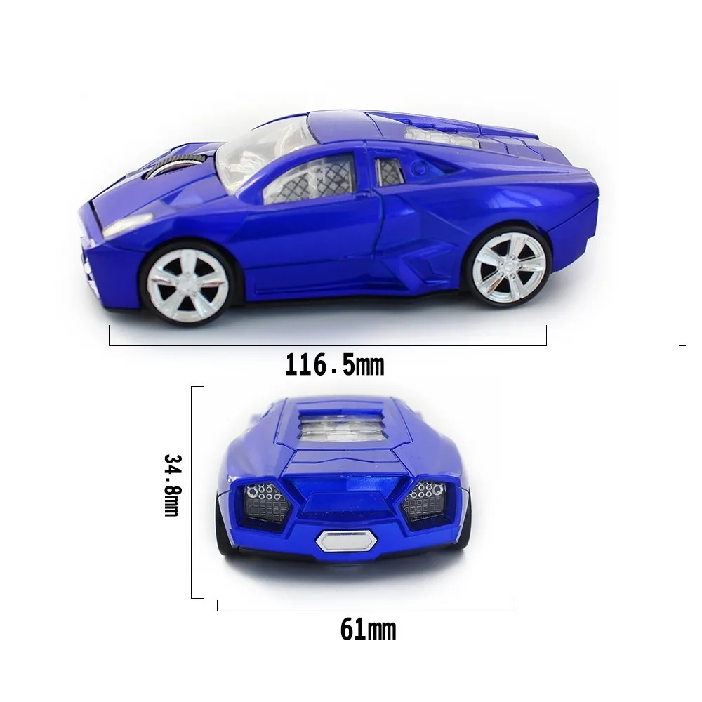 

2.4GH Mini Wireless Mouse 3D Sports Car Shape Mouse 1600DPI Computer Gaming Mice With LED Light USB Optical Mause For PC Laptop