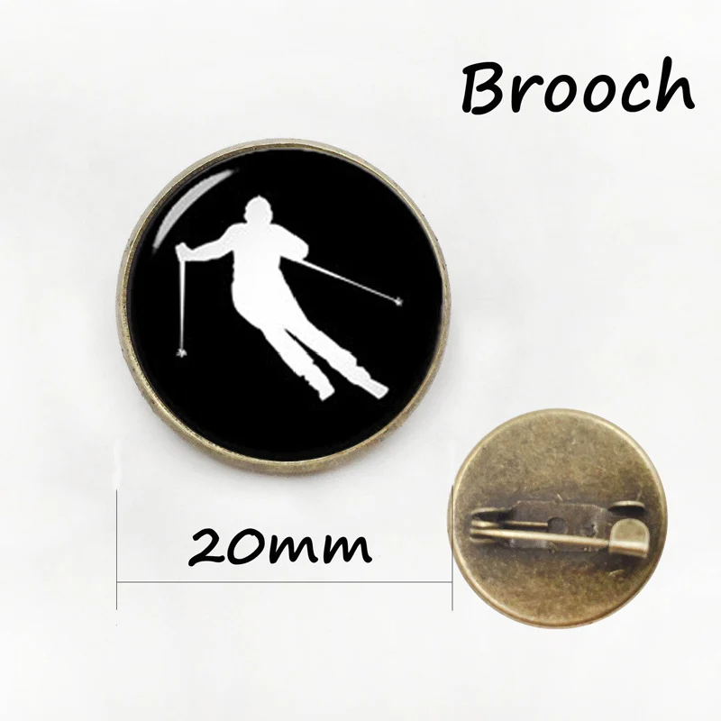 Classic Collection ice hockey brooches pins Antique bronze plated Skating sports silhouette men women badge jewelry | Украшения и