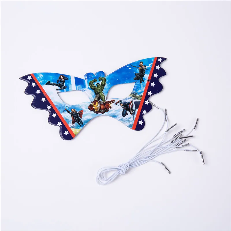 Mask 6 pcs Супер Герой Тема Мстители одноразовые бумажные салфетки баннер скатерть стакан с соломинкой тарелки детский душ день рождения принадлежности - Цвет: Mask 6 pcs