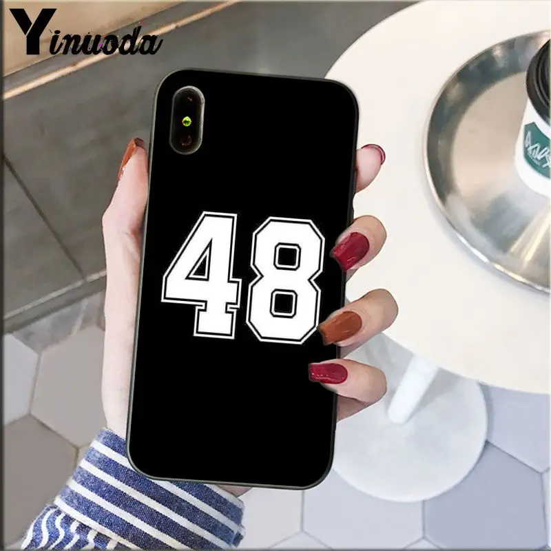 Yinuoda черная буква и номер Coque Оболочка Чехол для телефона для Apple iPhone 8 7 6 6S Plus X XS MAX 5 5S SE XR крышка