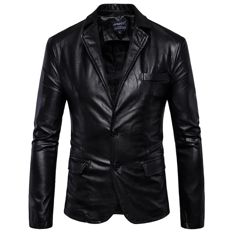 M-5XL, мужская куртка из искусственной кожи, деловой костюм, мужские мотоциклетные байкерские куртки, осенняя верхняя одежда, блейзер