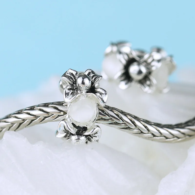 Большие отверстия посеребренные металлические кошачий глаз стеклянные камни