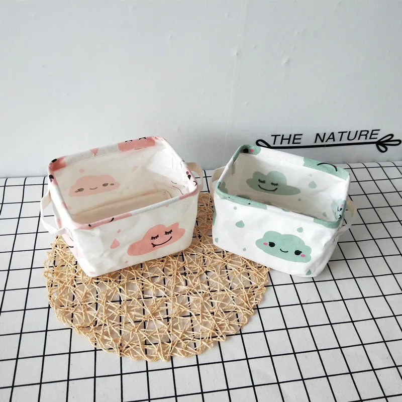 Скандинавский кактус облака мультфильм офисный стол холст складная сумка для