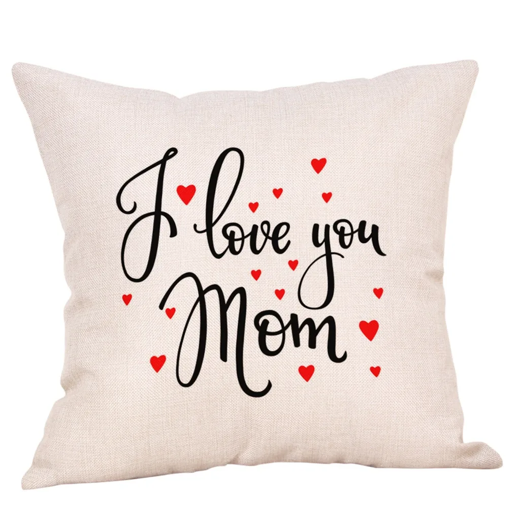 Льняная наволочка Gajjar I Love My Mother Наволочка на диванную подушку для Счастливого