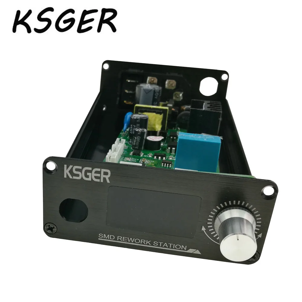 KSGER 1,3 Размер экрана DIY 858D пистолет горячего воздуха STM32 OLED контроллер температуры 4 шт сопла пистолет держатель металлический сплав чехол Крышка