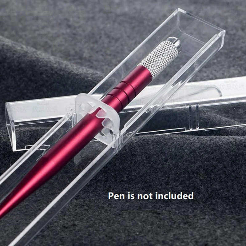 

1PC Acrylic Manual Eyebrow Tattoo Microblading Pen Storage Box Eyebrow Pencil Display Holder Transparent Makeup Tattoo Accessory