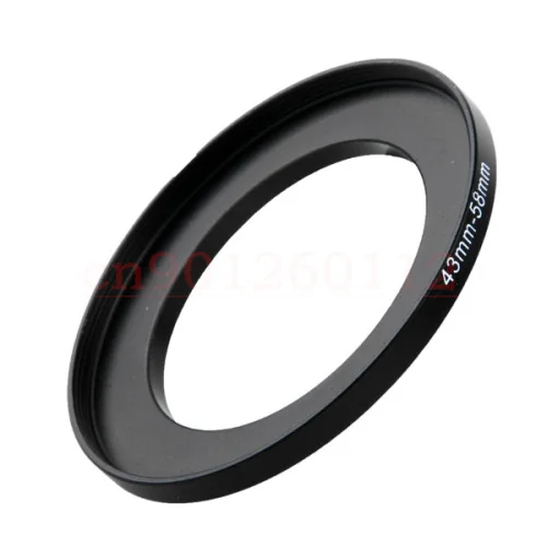 

NEW 43mm-58mm BLACK Aluminum metal selling 43-58mm 43 to 58 43mm to 58mm Step Up Ring Filter Adapter HOT Wholesale!