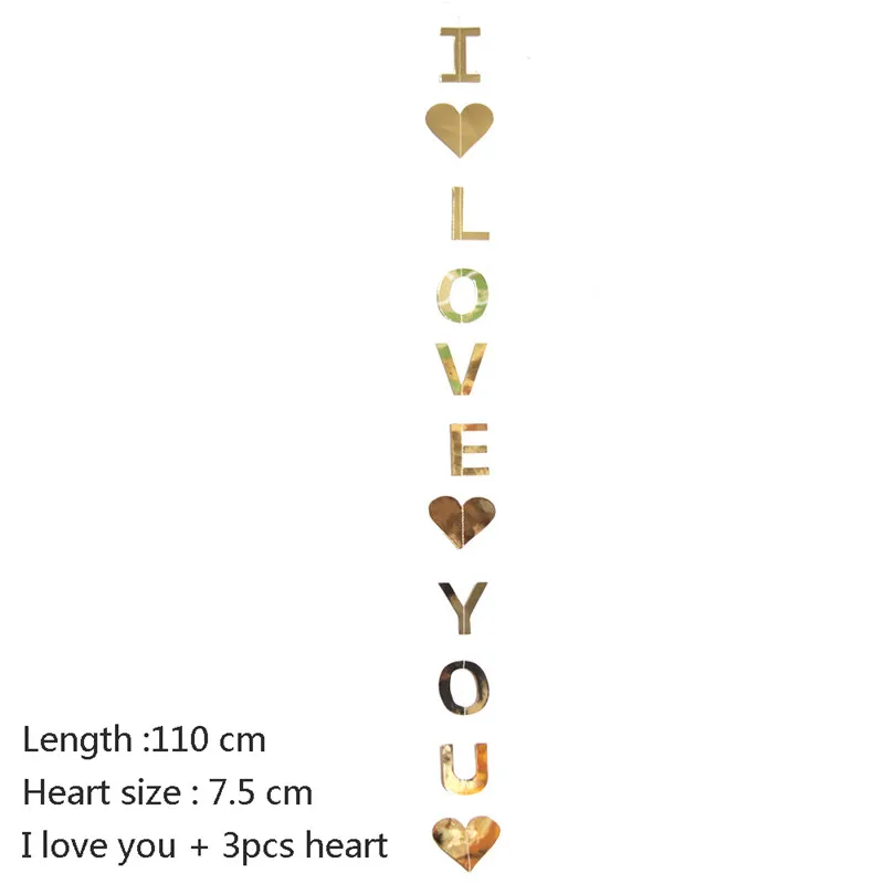 Gold Love 1 комплект Золотая бумага звезда круглые гирлянды с баннерами 2 м день рождения цепочка баннер украшения занавеска Свадебная вечеринка Декор комнаты поставки - Цвет: Gold Love