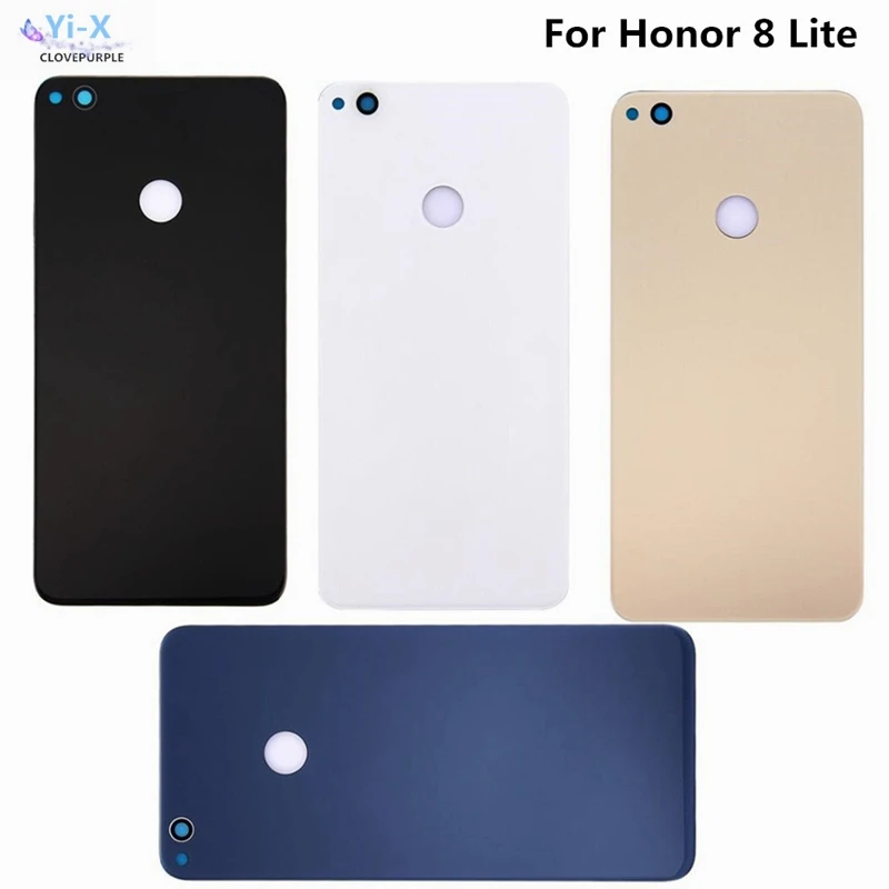 Крышка батарейного отсека для Huawei Honor 8 Lite P8 2017 Задняя стеклянная крышка с клейкой