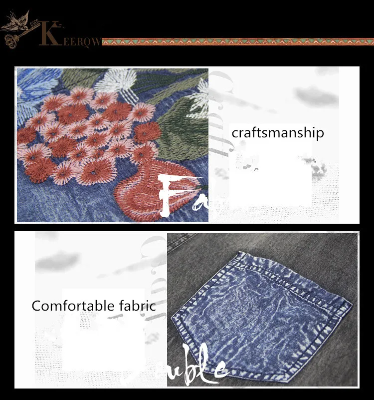 

Original Women's 2019 summer new style jeans overalls, Retro Embroidery Color Leisure Jumpsuit
