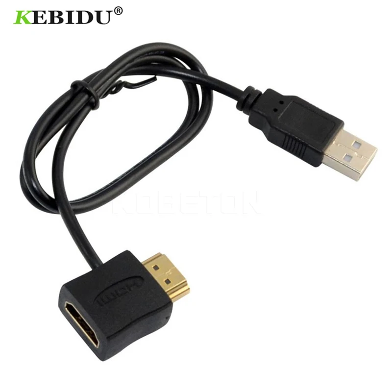 Kebidu HDMI совместимый штекер к USB 2 0 Женский адаптер питания Соединительный провод 5