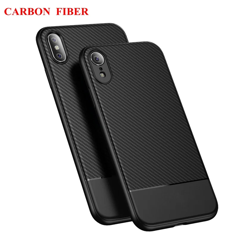 Тонкий мягкий чехол для iphone 7 8 Plus XS Max XR случаях из углеродного волокна Coque 6 6s плюс X