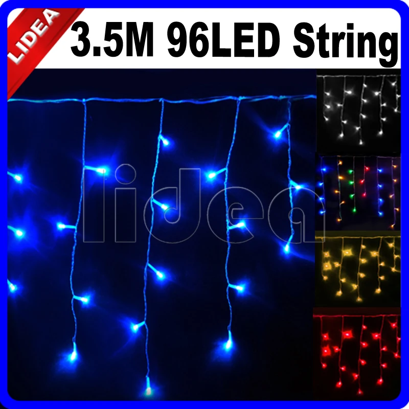 3 5 м 96 LED 9 видов цветов Свадьба Праздник Новый год гирлянда сосулька наружное